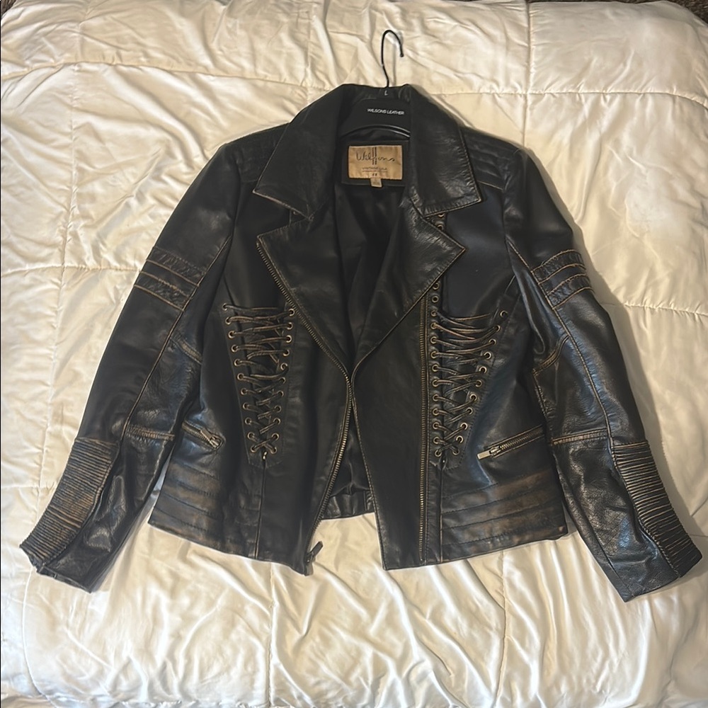 Wilson’s Leather Women’s Black Leather Moto Jacket with Asymmetrical Zipper